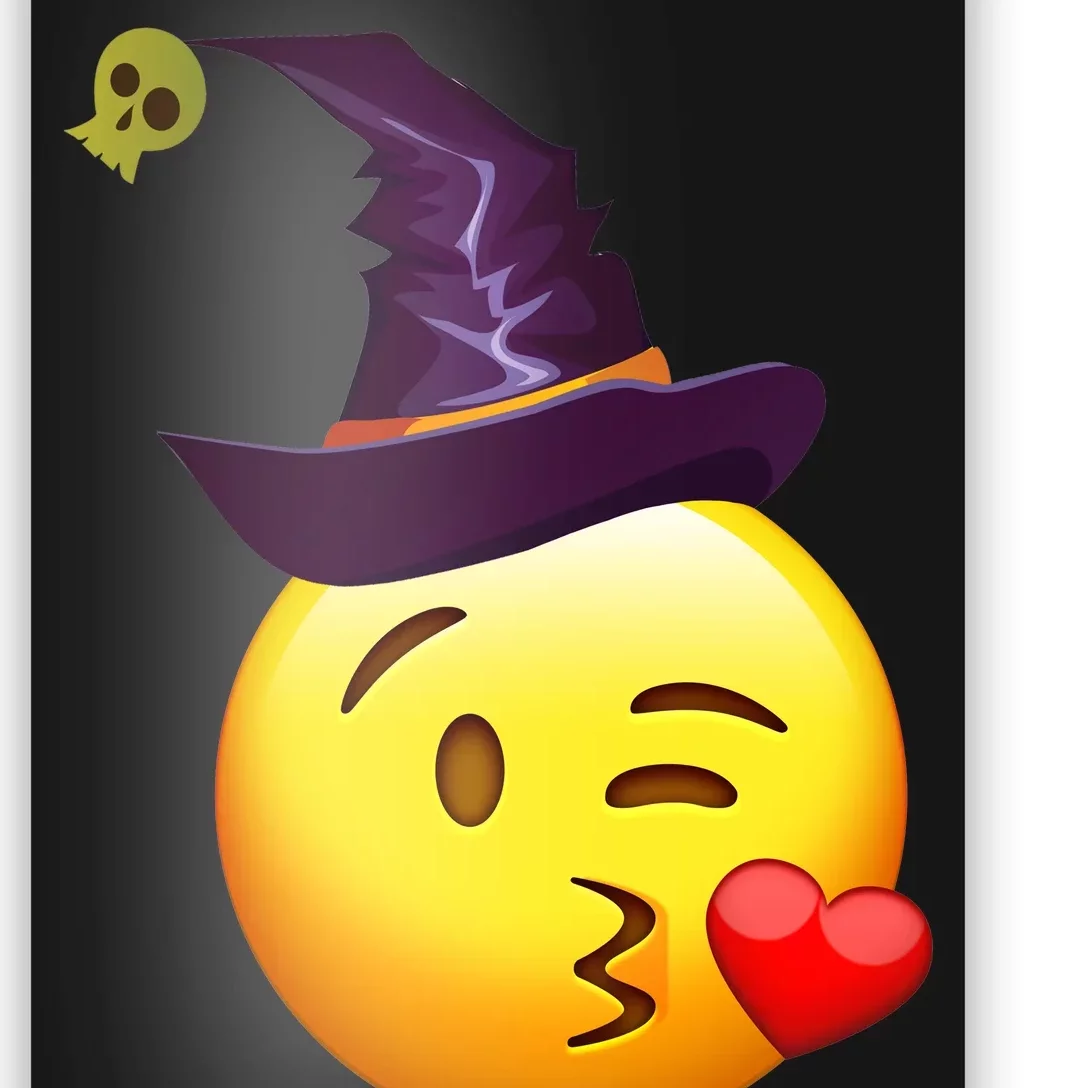 Kiss Witch Emoji Poster