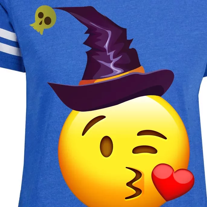 Kiss Witch Emoji Enza Ladies Jersey Football T-Shirt