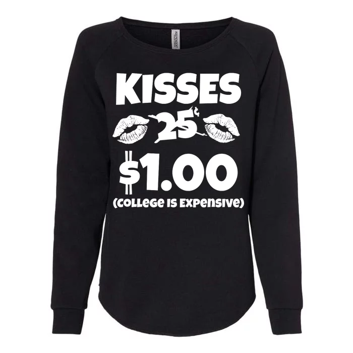 Kisses 1 Dollar College Is Expensive Womens California Wash Sweatshirt