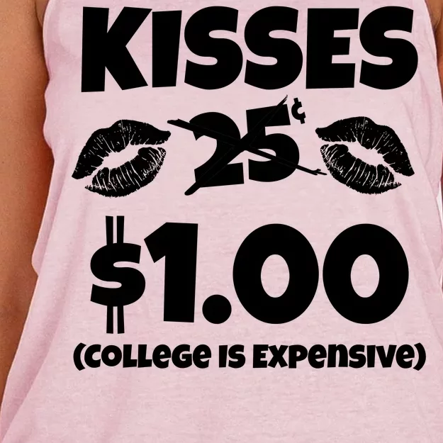 Kisses 1 Dollar College Is Expensive Women's Knotted Racerback Tank