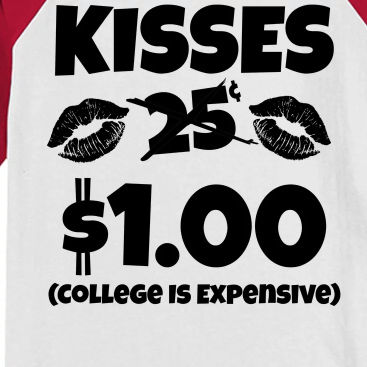 Kisses 1 Dollar College Is Expensive Kids Colorblock Raglan Jersey