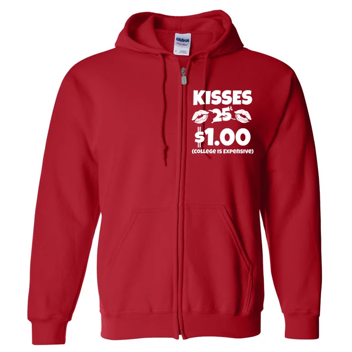 Kisses 1 Dollar College Is Expensive Full Zip Hoodie