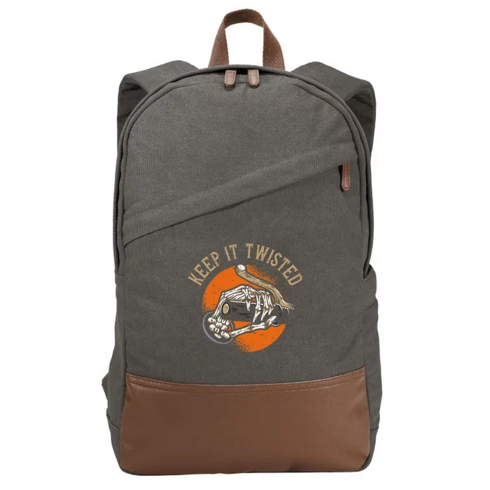 Keep It Twisted Vintage Motorcycle Cotton Canvas Backpack