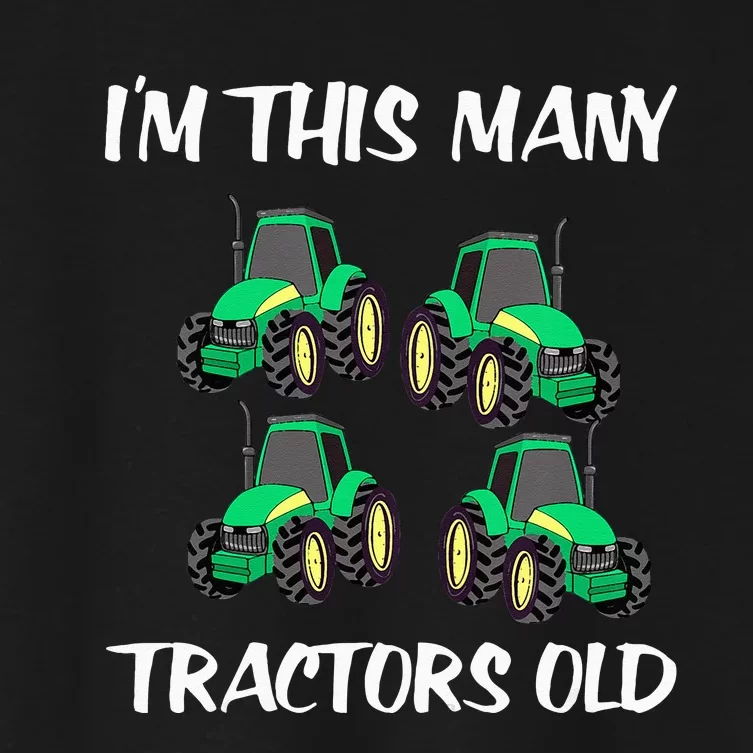 Kids Im This Many Tractors Old Boy 4th Birthday 4 Years Old Women's Crop Top Tee