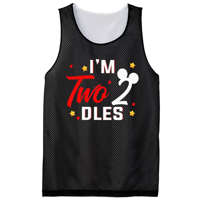 Kids Im Twodles 2nd Birthday Party 2nd Birthday Mesh Reversible Basketball Jersey Tank