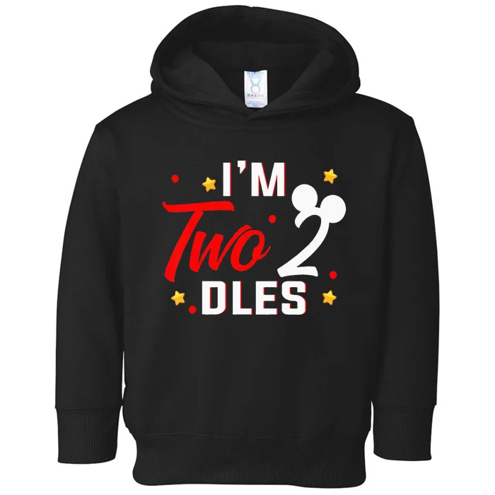 Kids Im Twodles 2nd Birthday Party 2nd Birthday Toddler Hoodie