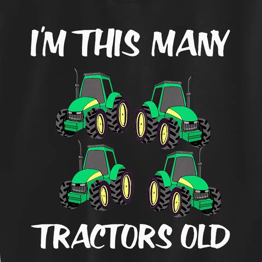 Kids Im This Many Tractors Old Boy 4th Birthday 4 Years Old Kids Sweatshirt