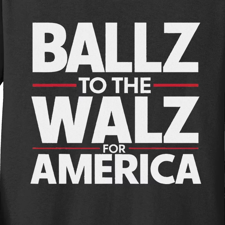 Kamala In The Context Ballz Walz Mn Kamala Harris 2024 Kids Long Sleeve Shirt