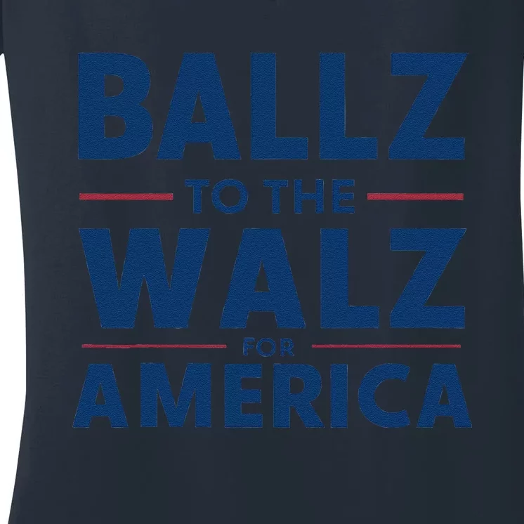 Kamala In The Context Ballz Walz Mn Kamala Harris 2024 Women's V-Neck T-Shirt