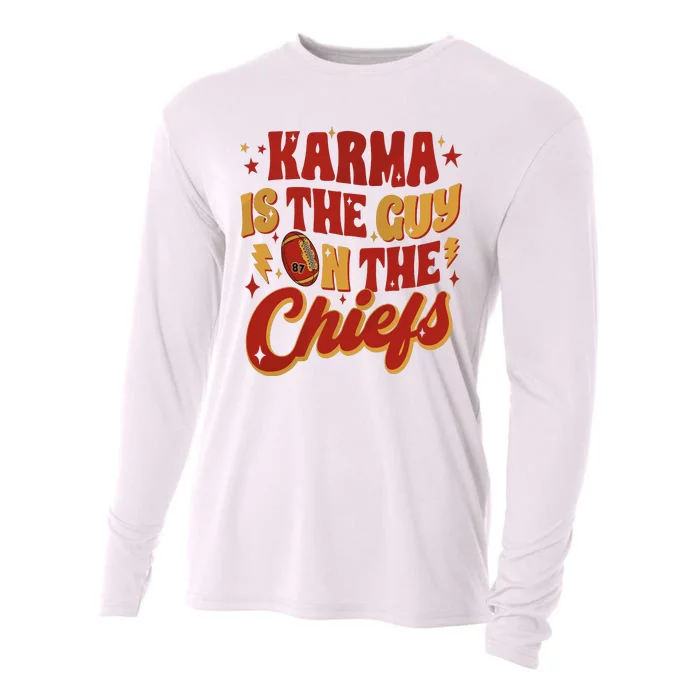 Karma Is The Guy On The Chief Cooling Performance Long Sleeve Crew