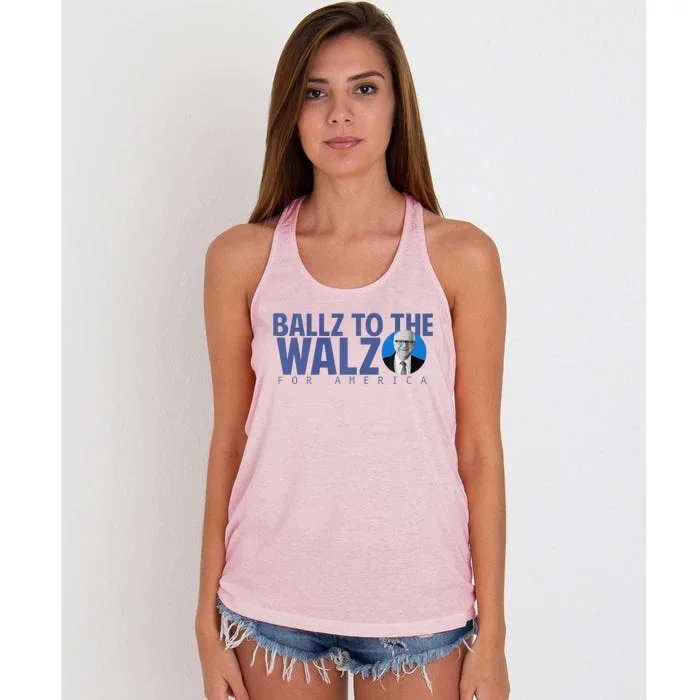 Kamala In The Context Ballz Walz Women's Knotted Racerback Tank