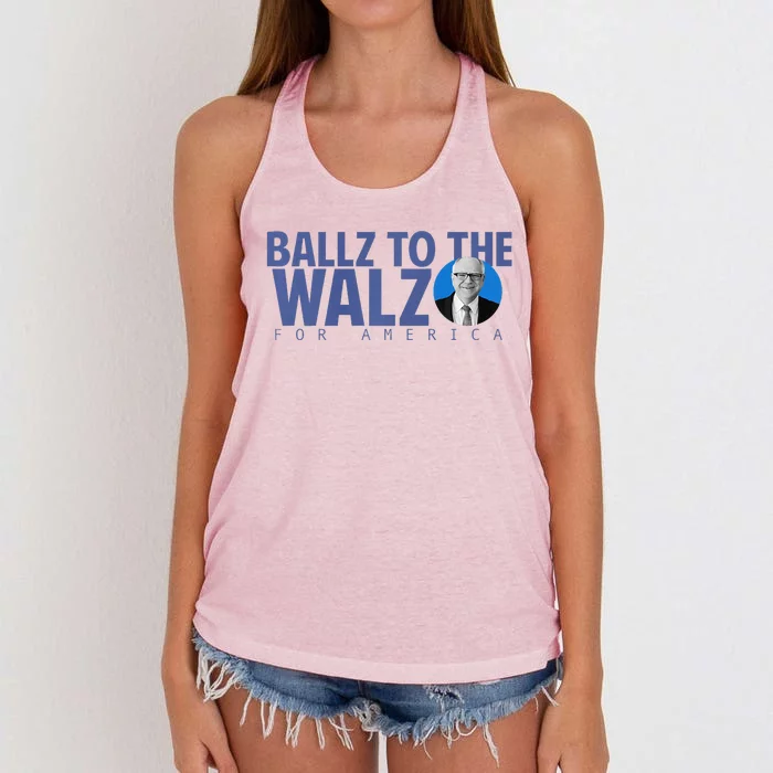 Kamala In The Context Ballz Walz Women's Knotted Racerback Tank