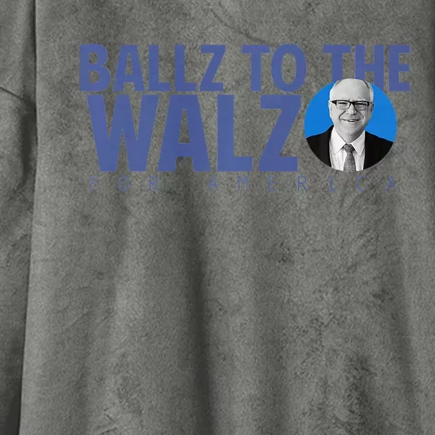 Kamala In The Context Ballz Walz Hooded Wearable Blanket