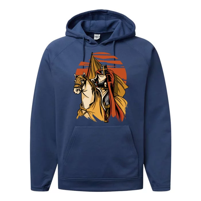 Knight In The Sunset Performance Fleece Hoodie