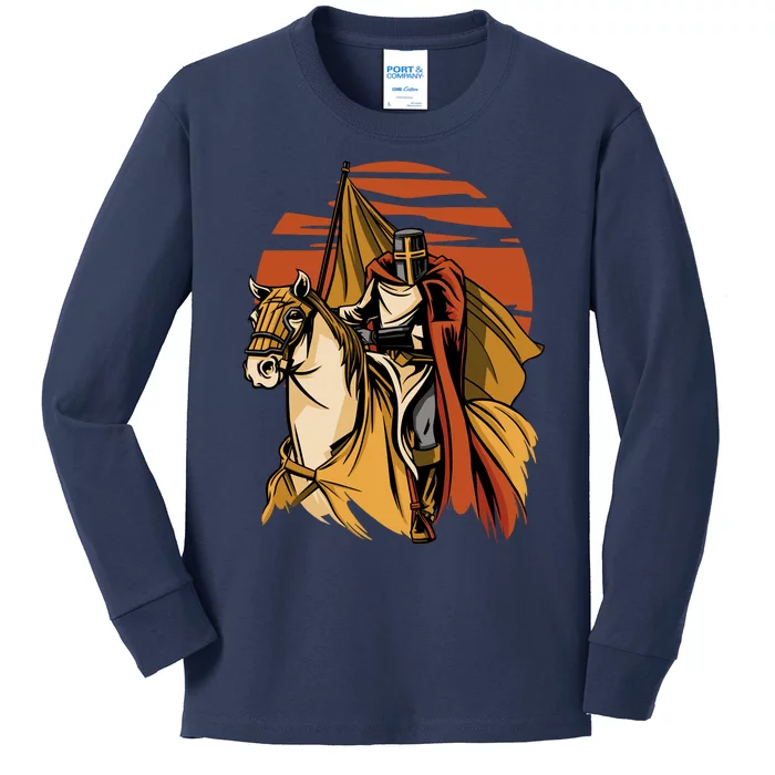 Knight In The Sunset Kids Long Sleeve Shirt