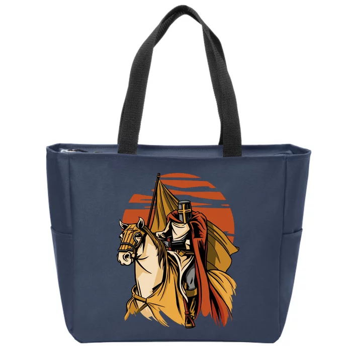 Knight In The Sunset Zip Tote Bag