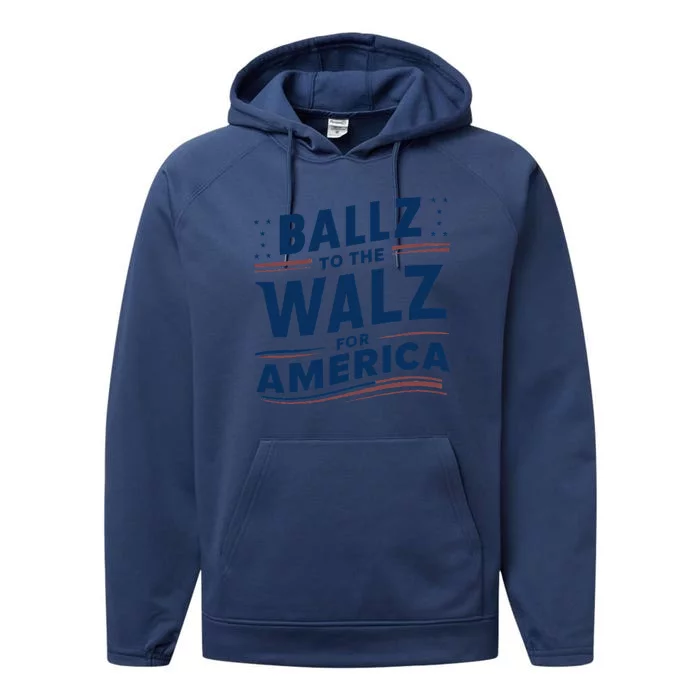 Kamala In The Context Ballz Walz Mn Kamala Harris 2024 Performance Fleece Hoodie