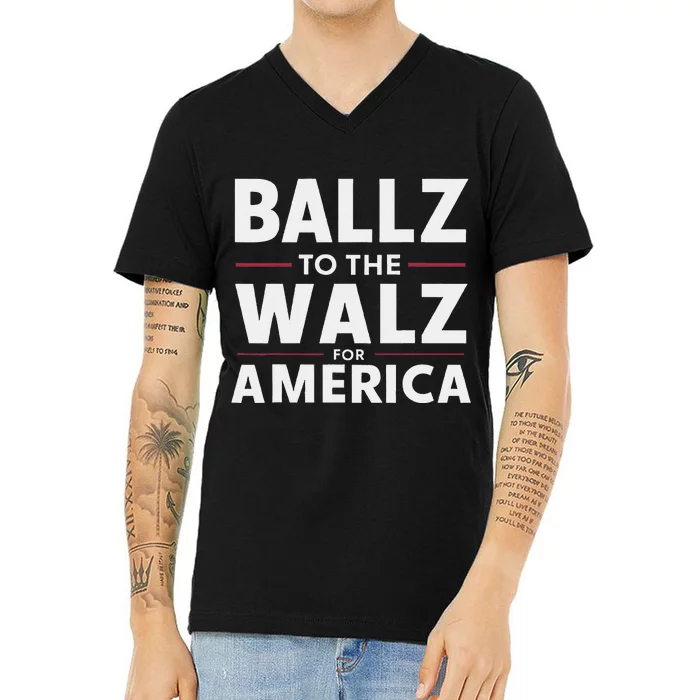 Kamala In The Context Ballz Walz Mn Kamala Harris 2024 V-Neck T-Shirt