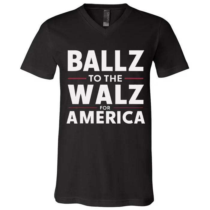 Kamala In The Context Ballz Walz Mn Kamala Harris 2024 V-Neck T-Shirt