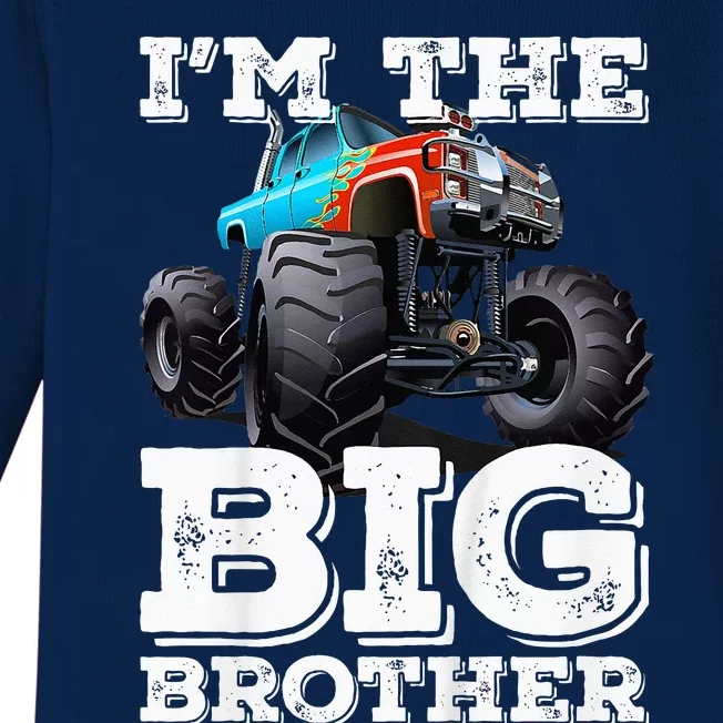 Kids Im The Big Brother Funny Monster Truck Baby Long Sleeve Bodysuit