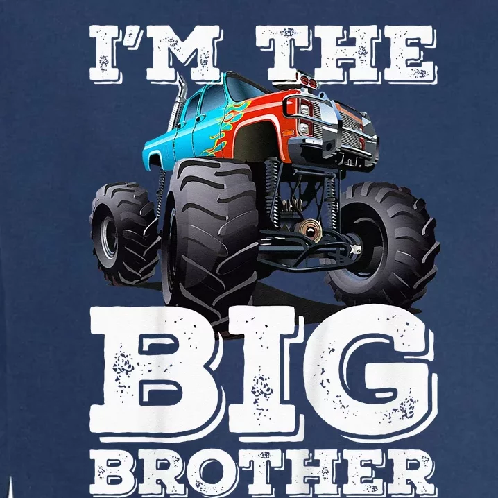 Kids Im The Big Brother  Funny MonsterTruck Garment-Dyed Sweatshirt