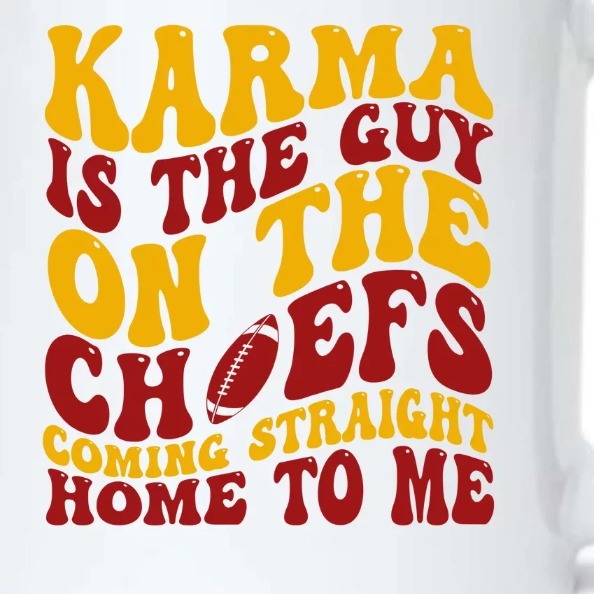 Karma Is The Guy Coming Straight Home To Me Football Black Color Changing Mug