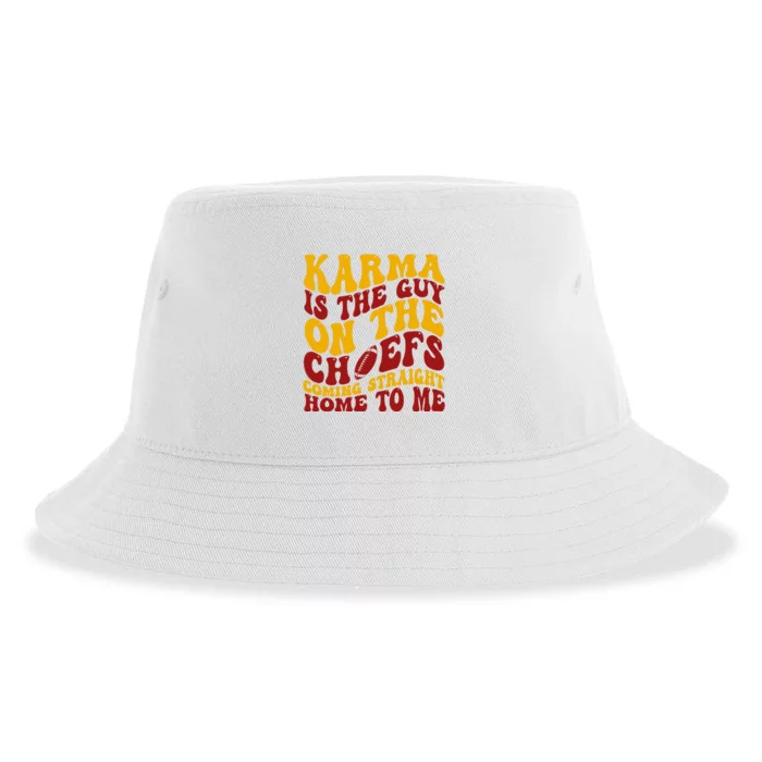 Karma Is The Guy Coming Straight Home To Me Football Sustainable Bucket Hat