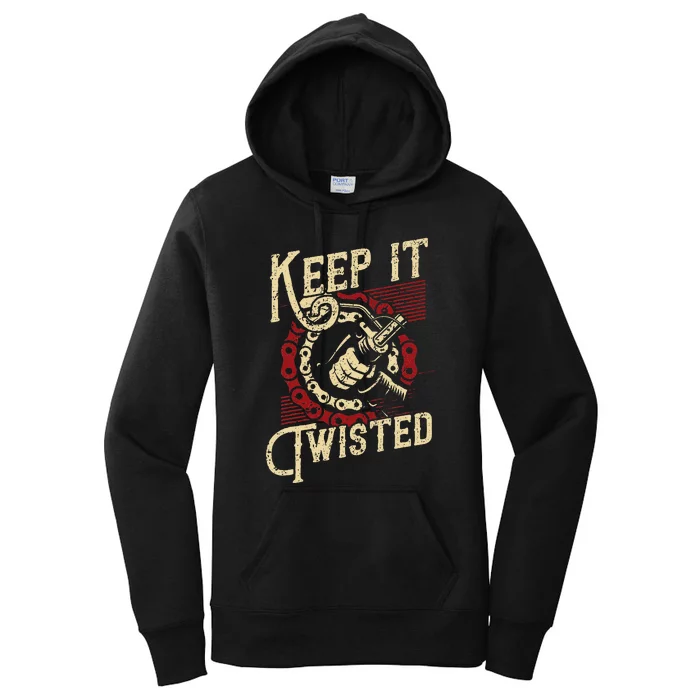 Keep It Twisted Vintage Motorcycle Women's Pullover Hoodie