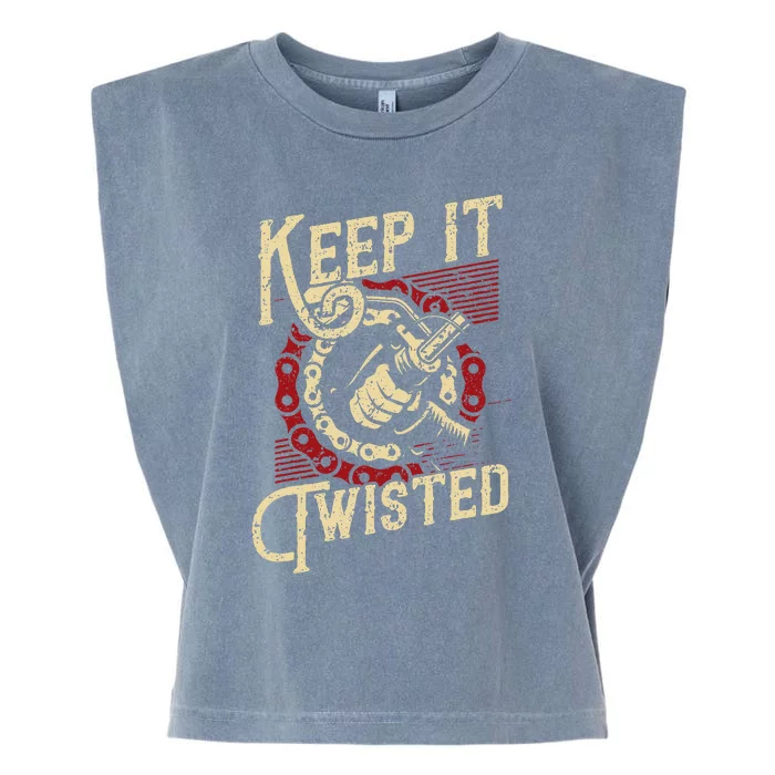 Keep It Twisted Vintage Motorcycle Garment-Dyed Women's Muscle Tee