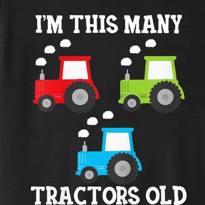 Kids Im This Many Tractors Old 3 Year Third Farm Theme Birthday ChromaSoft Performance T-Shirt