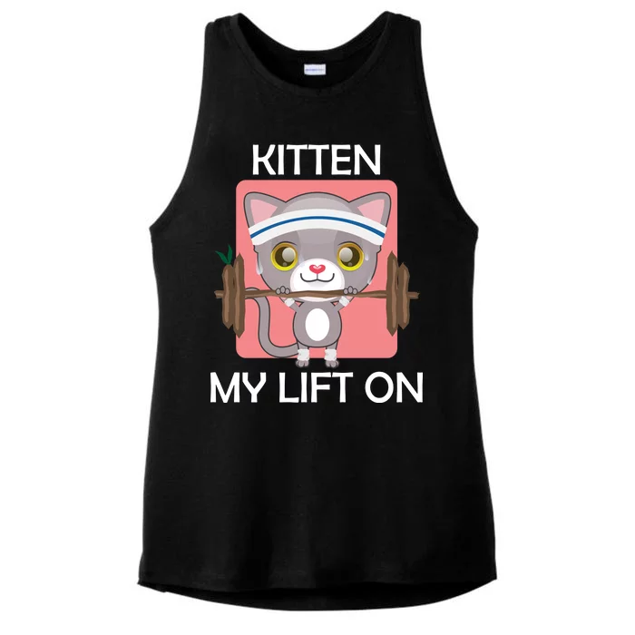 Kitten My lift On Ladies Tri-Blend Wicking Tank