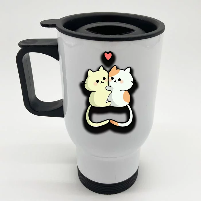 Kitty Love Front & Back Stainless Steel Travel Mug