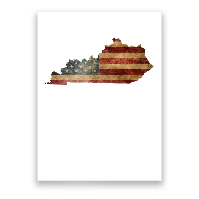 Kentucky I Vintage Us Flag Patriotic Map Poster