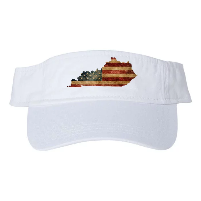 Kentucky I Vintage Us Flag Patriotic Map Valucap Bio-Washed Visor