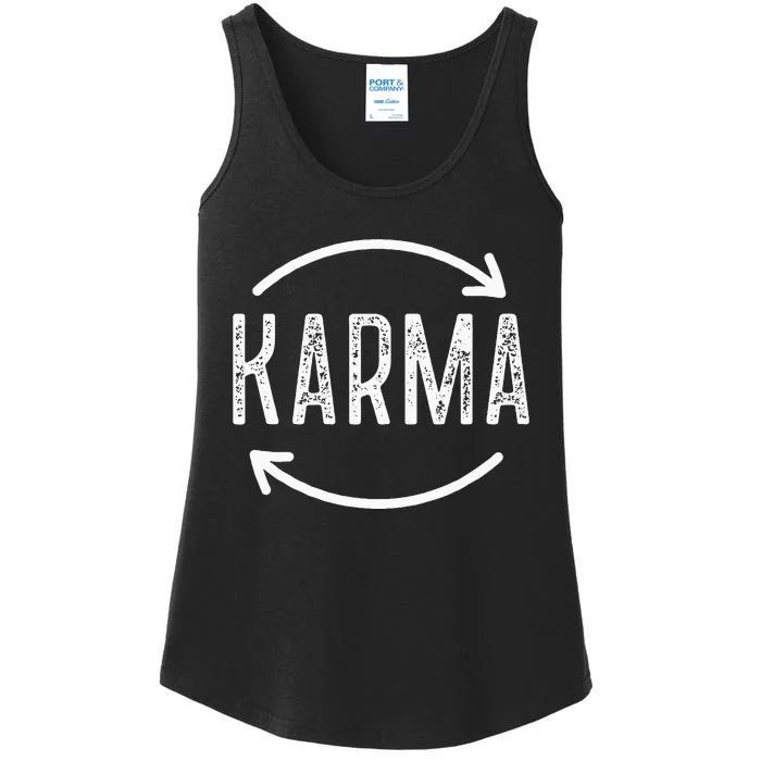 Karma Is Watching Inspirational Saying Ladies Essential Tank