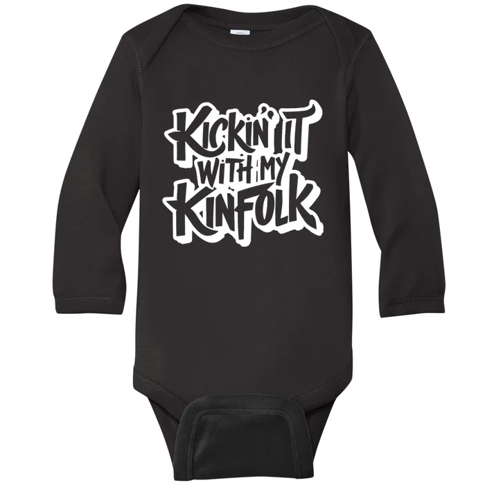 Kickin It With My Kinfolk Funny Family Reunion Baby Long Sleeve Bodysuit