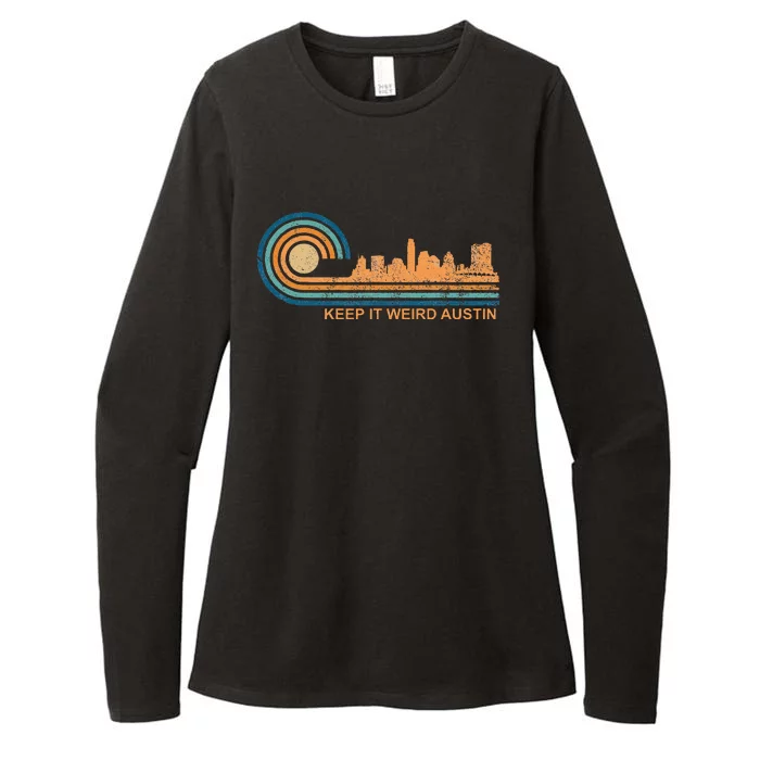 Keep It Weird Austin Texas Skyline Retro Austin Womens CVC Long Sleeve Shirt