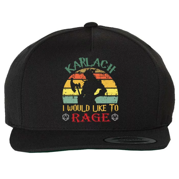 Karlach I Would Like To Rage Karlach Video Games BaldurS Gate 3 Wool Snapback Cap