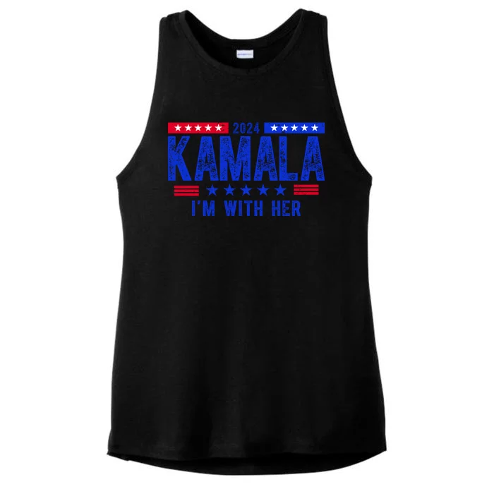 Kamala Im With Her 2024 Vintage Political Ladies Tri-Blend Wicking Tank