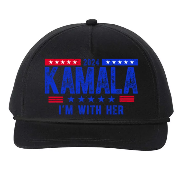 Kamala Im With Her 2024 Vintage Political Snapback Five-Panel Rope Hat