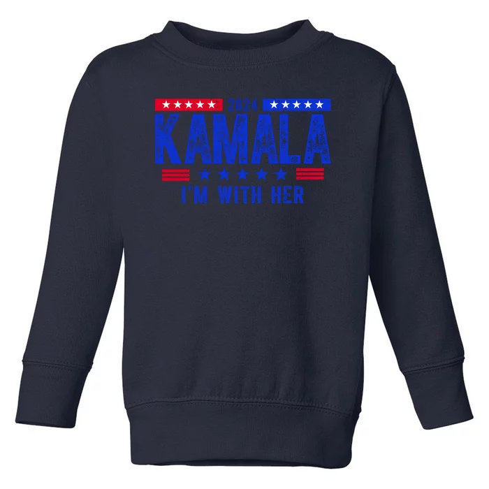 Kamala Im With Her 2024 Vintage Political Toddler Sweatshirt