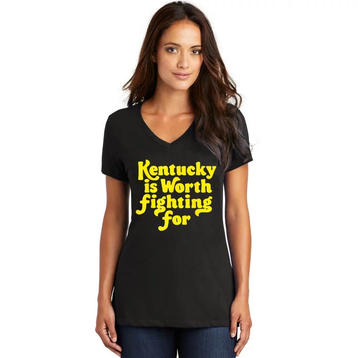 Kentucky Is Worth Fighting For 2024 Women's V-Neck T-Shirt