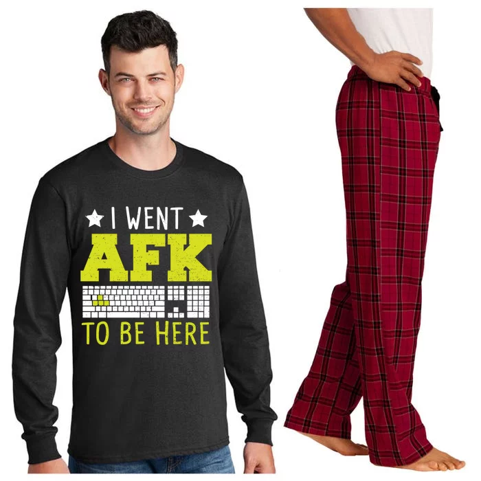 Keyboard: I Went Afk To Be Here Gaming Sayings Funny Gift Long Sleeve Pajama Set