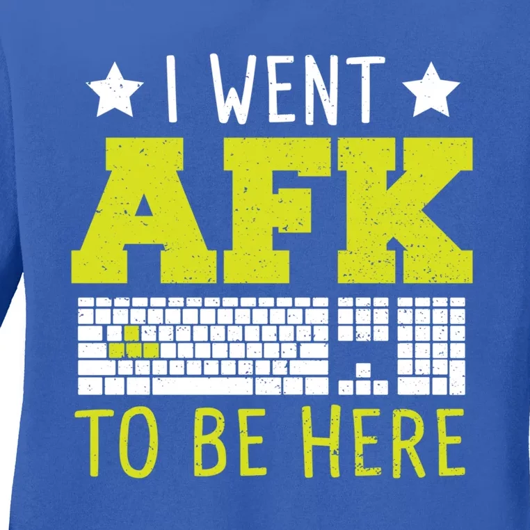 Keyboard: I Went Afk To Be Here Gaming Sayings Funny Gift Ladies Long Sleeve Shirt