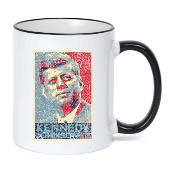 Kennedy Johnson 1960 Retro Campaign 4th Of July President Meaningful Gift Black Color Changing Mug