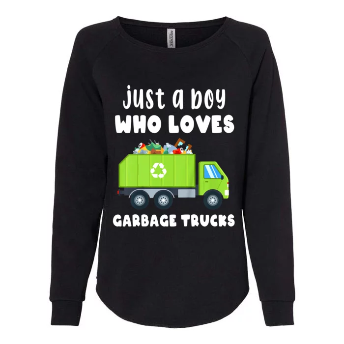 Kids Just A Boy Who Loves Garbage Trucks Womens California Wash Sweatshirt