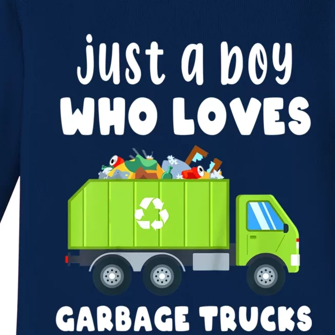 Kids Just A Boy Who Loves Garbage Trucks Baby Long Sleeve Bodysuit