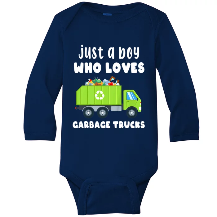 Kids Just A Boy Who Loves Garbage Trucks Baby Long Sleeve Bodysuit