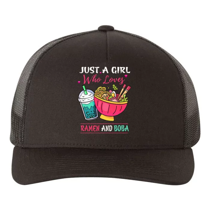 Kawaii Just A Girl Who Loves Ramen And Boba Tea Bubble Milk Yupoong Adult 5-Panel Trucker Hat