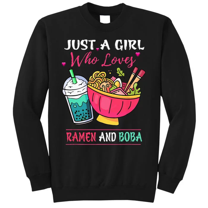 Kawaii Just A Girl Who Loves Ramen And Boba Tea Bubble Milk Sweatshirt